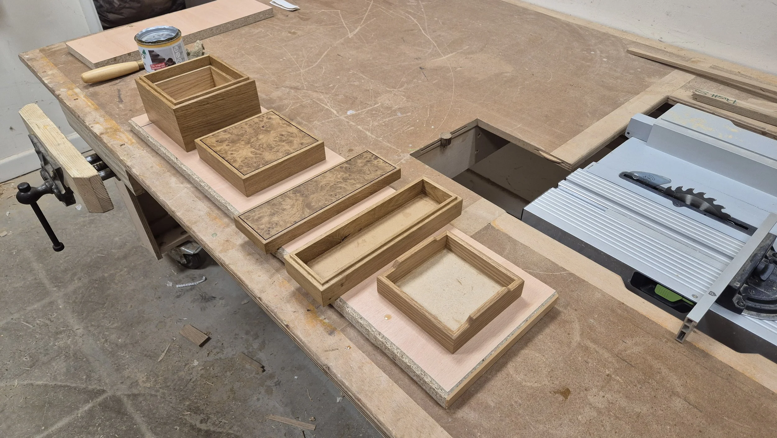 A Pair of Boxes in Oak 