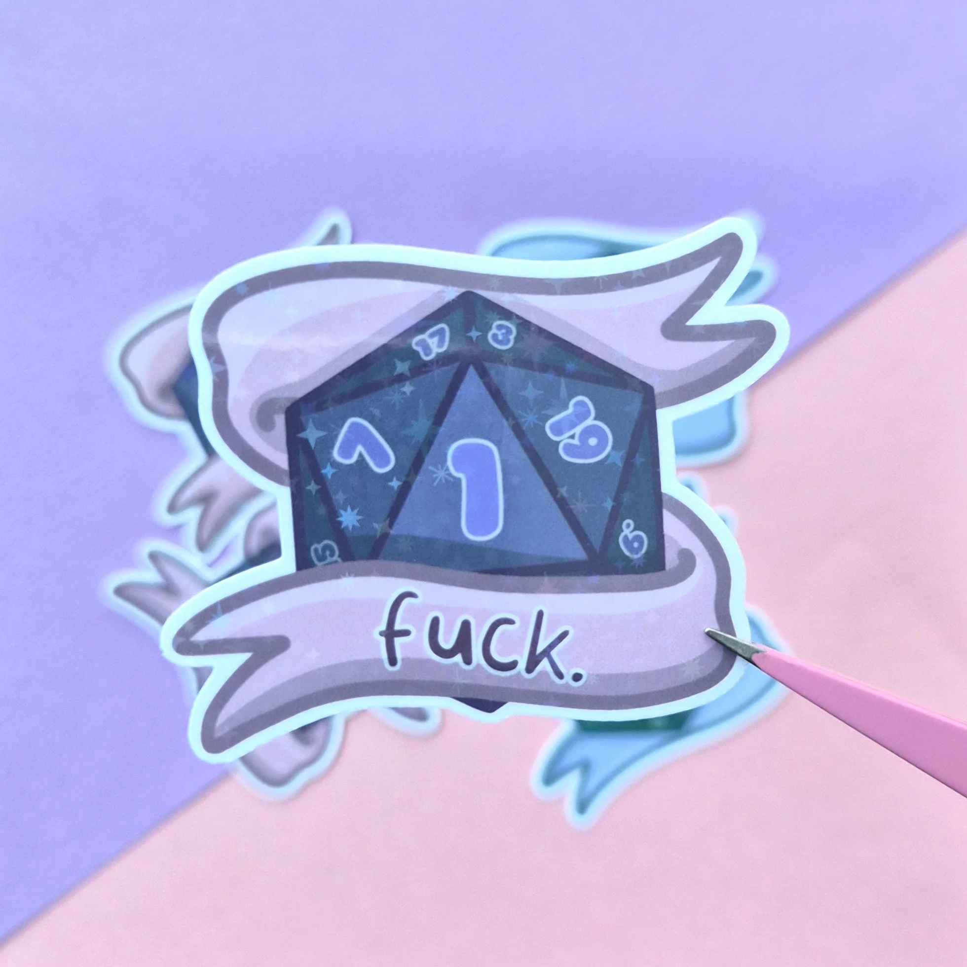 Nat 1 D20 Holographic Sticker