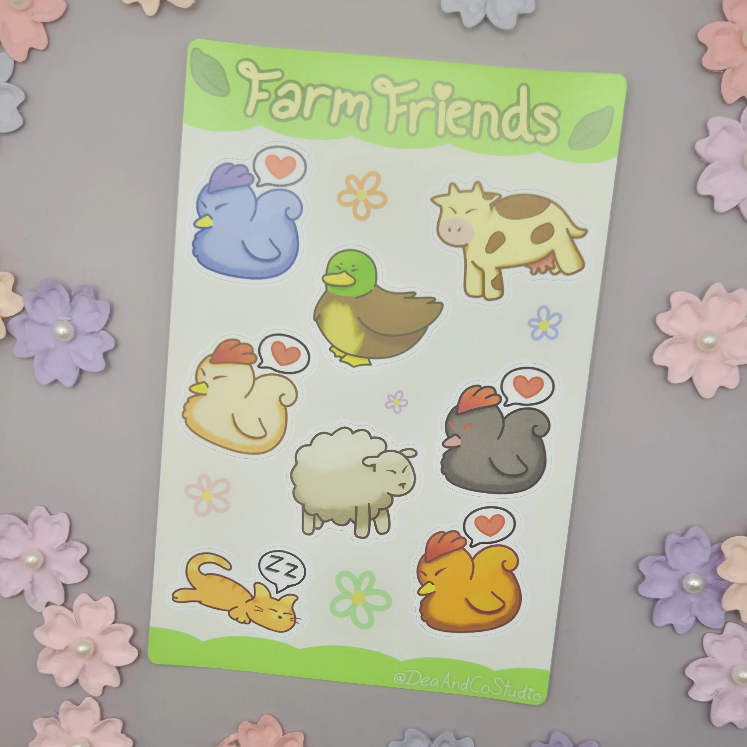 Farm Friends A6 Sticker Sheet