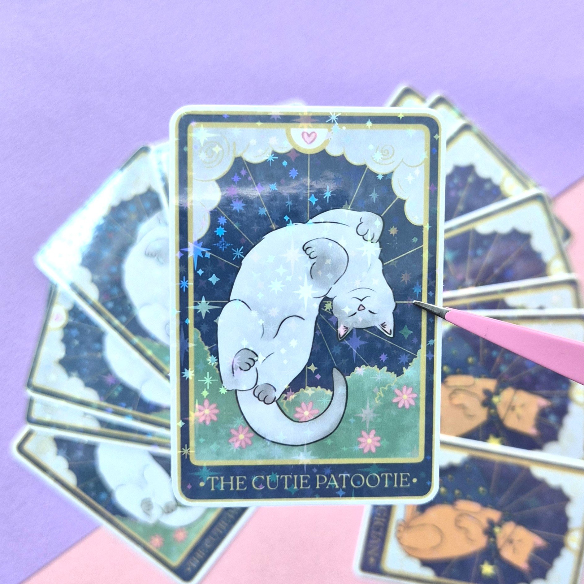 Cat Tarot Holographic Stickers