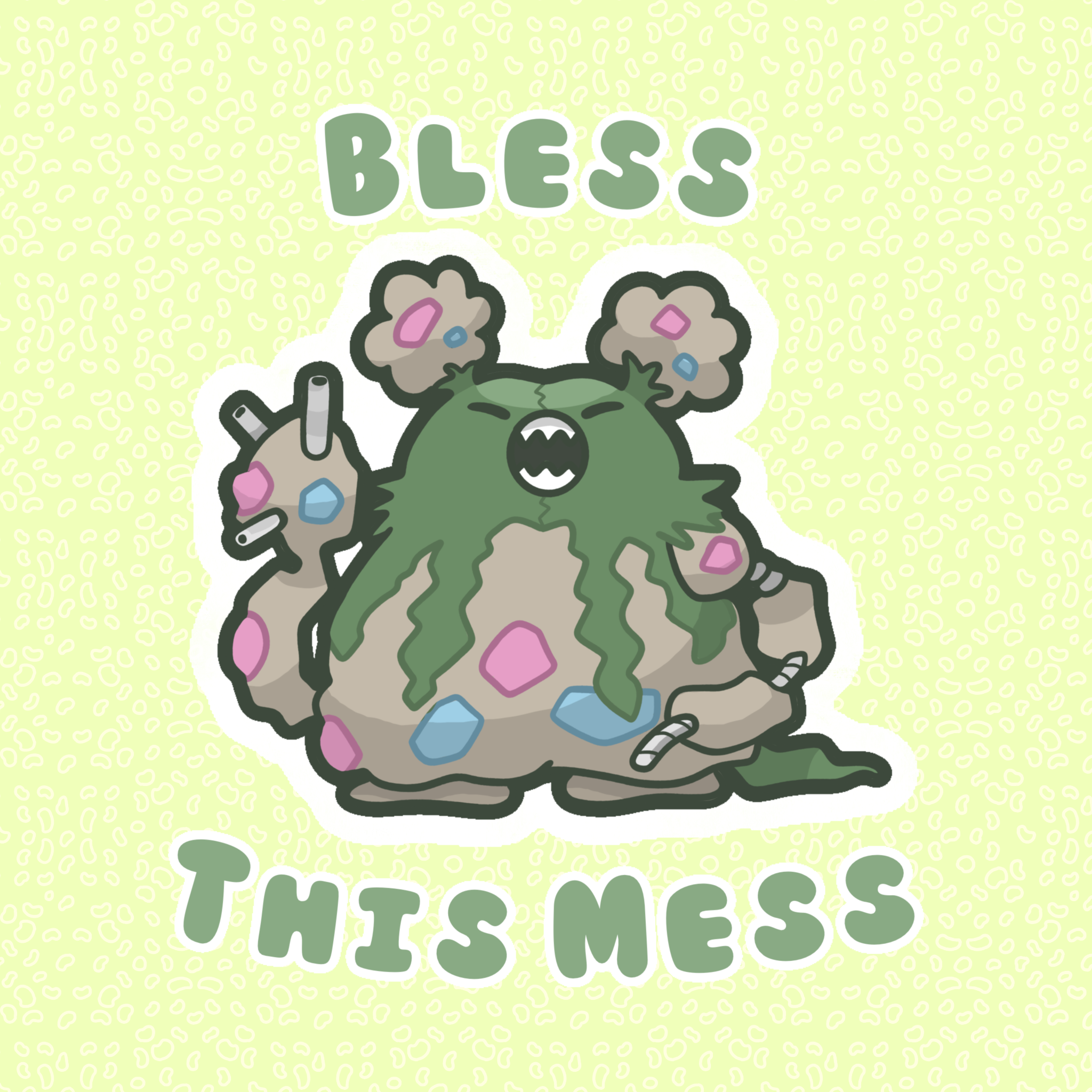 'Bless This Mess' 8x8 Print