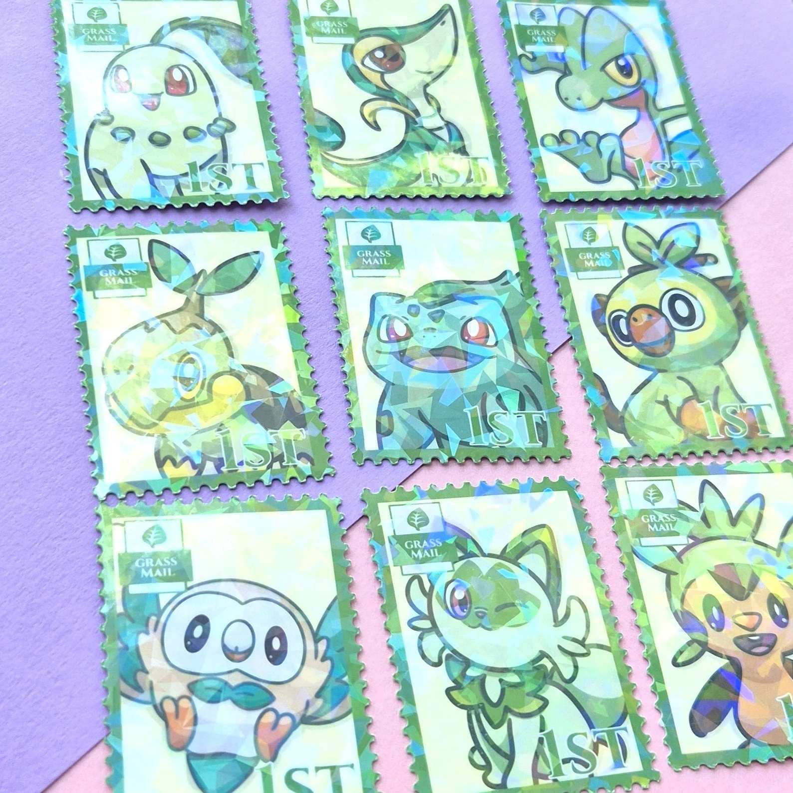 Grass Starter Stamp Stickers
