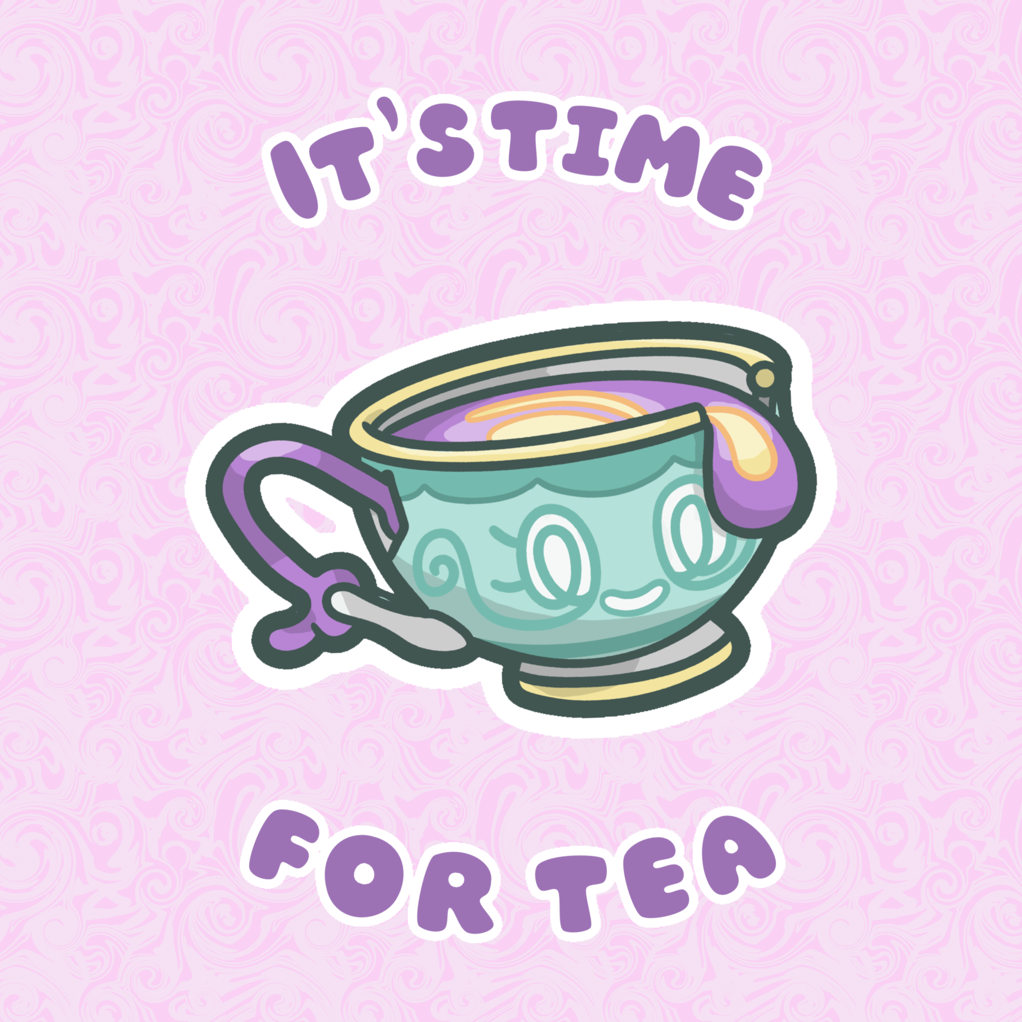 'It's Time For Tea' 8x8 Print
