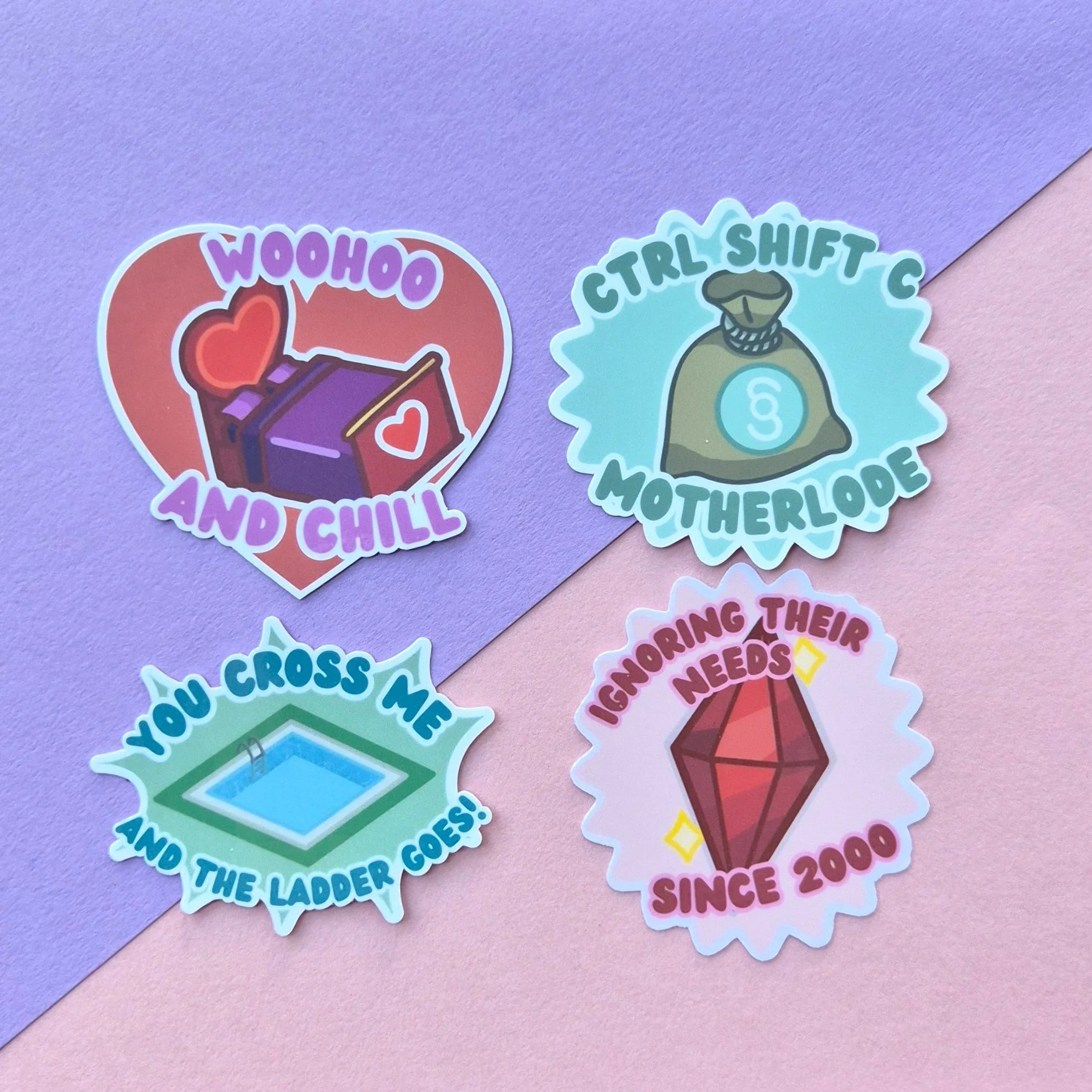 Sims Inspired Vinyl Gloss Stickers