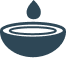A blue ceramic bowl
