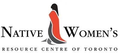Logo for Native Women's Resource Centre of Toronto featuring a stylized woman in a red dress.