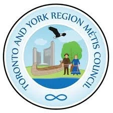 Logo of Toronto and York Region Metrs Council featuring a cityscape, a tree, a person, a bird, and an infinity symbol.