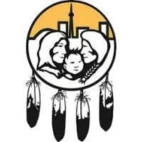 Illustration of a Native American-style dreamcatcher with a family portrait inside, featuring two women and a child, with a city skyline and the Gateway Arch in the background.