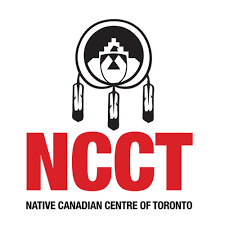 Logo of the Native Canadian Centre of Toronto (NCCT) featuring a dreamcatcher and a stylized figure inside a circle, with the text 'NCCT' and 'Native Canadian Centre of Toronto' beneath.