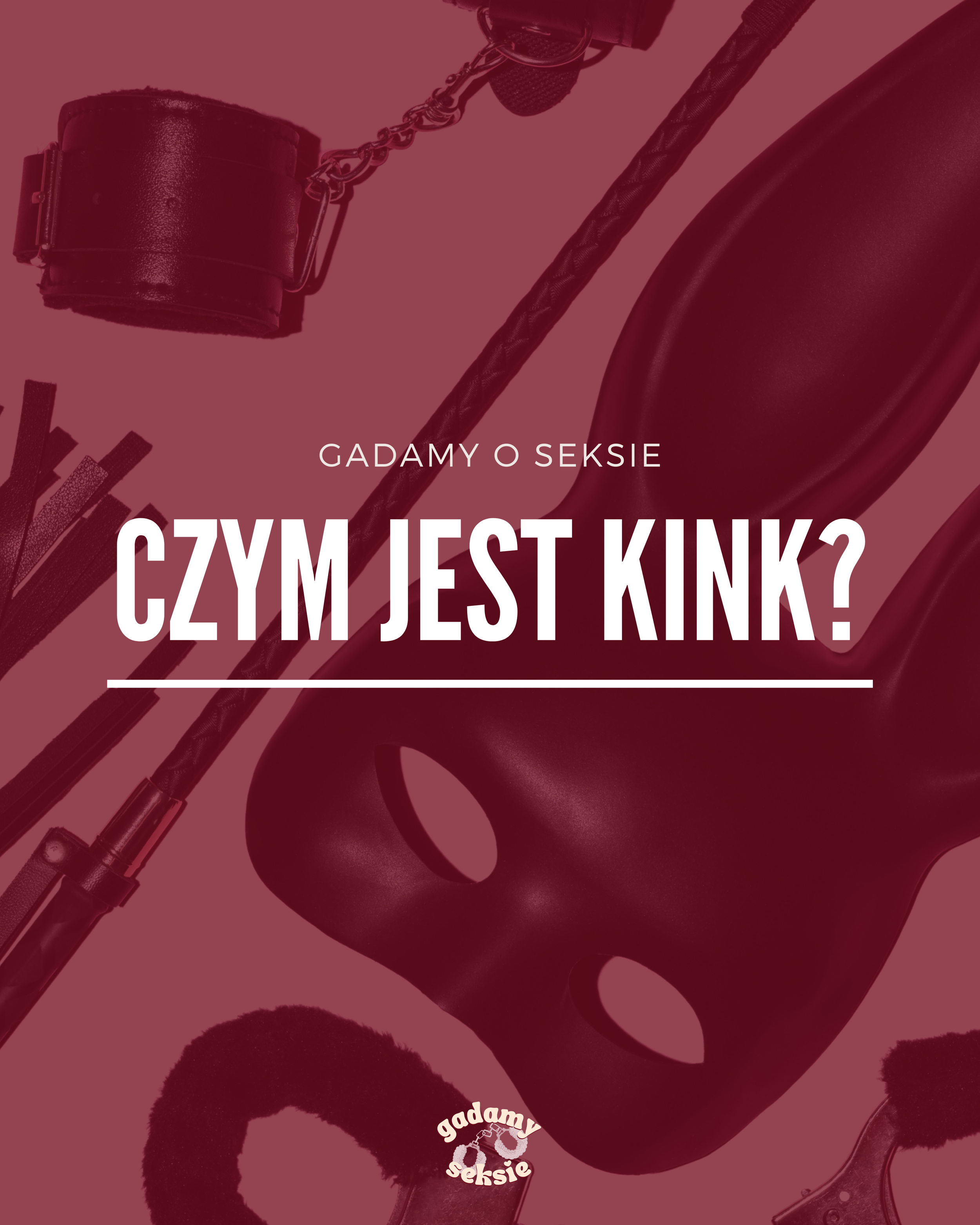 Close-up image of a fist wearing a boxing glove with a microphone and a chain inside the glove, and a section of pink boxing gloves in the background. Text in Polish stating "GADAMY O SEKSIE" and a logo at the bottom that reads "gadamy o seksie".