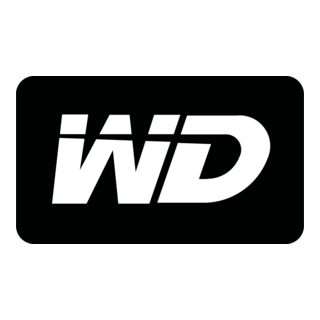 Western Digital (WD) logo in white on a black background.