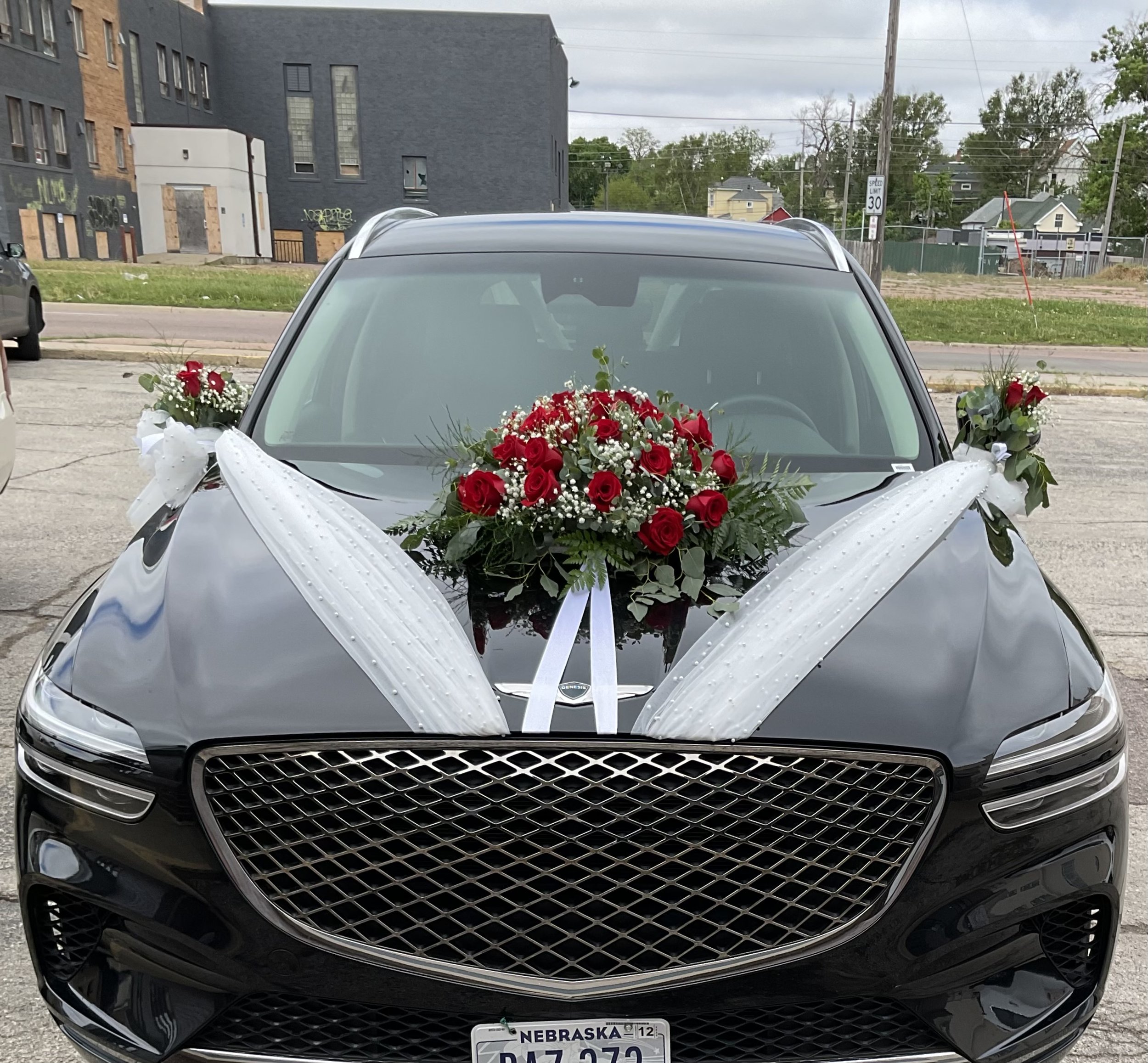 Custom Wedding Car Floral Arrangement