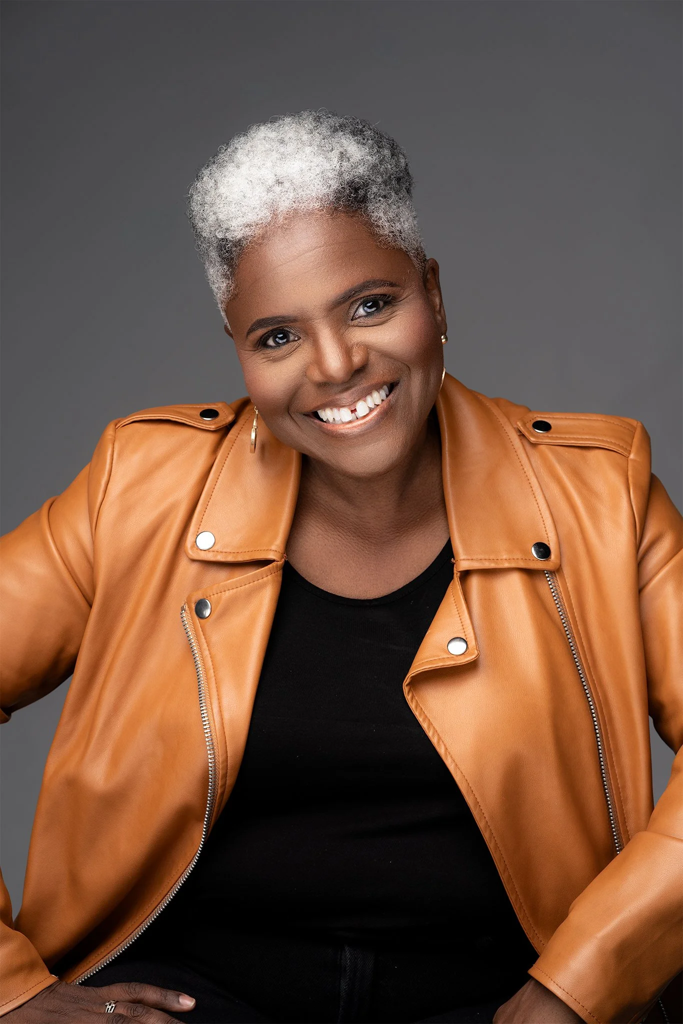 Close-up of a smiling portrait of Karen Burke, Canadian gospel music educator and conductor