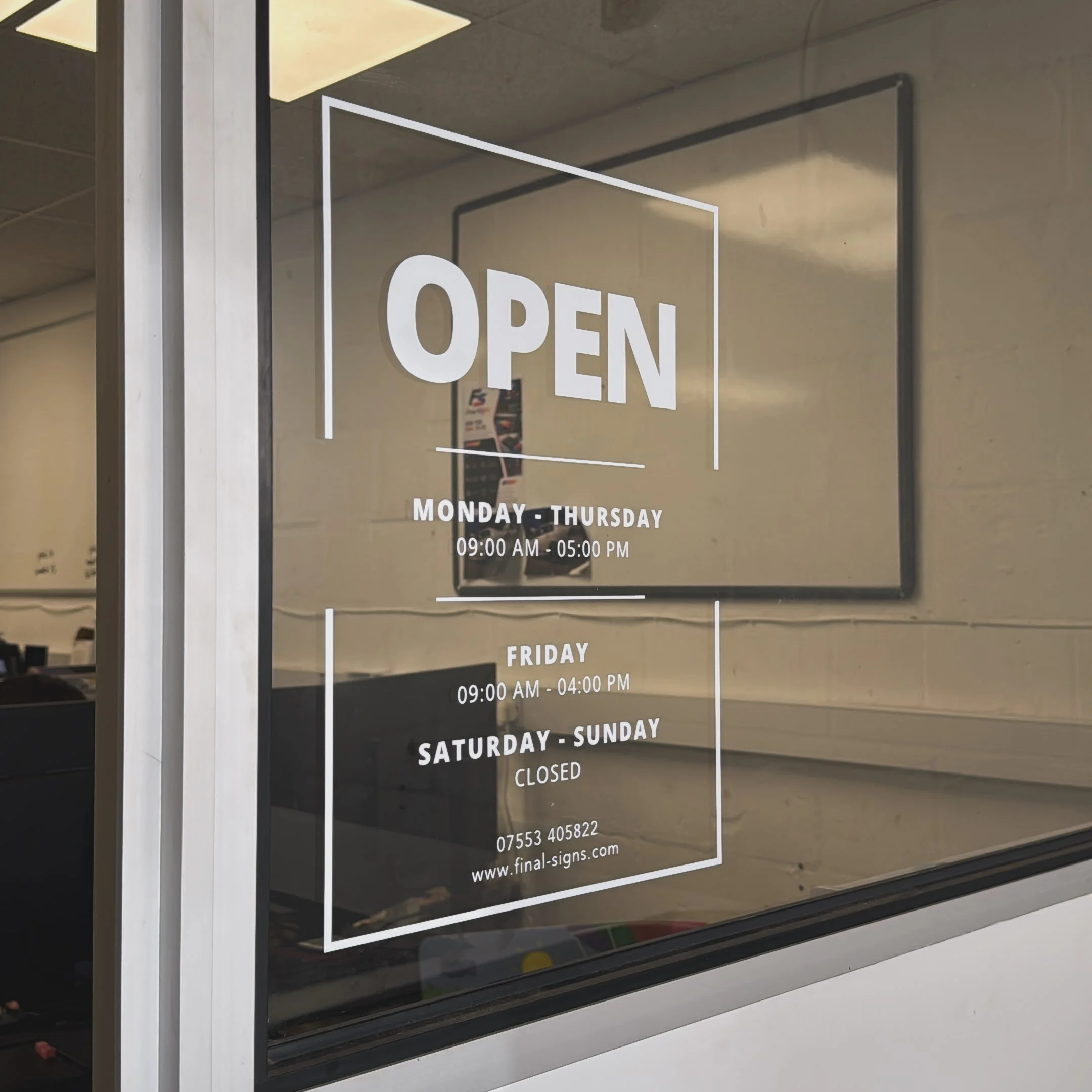 💬Make your own style of window graphics! Transform your shopfront with custom designs that catch every passerby&lsquo;s eye. Stand out from the crowd today👑

Contact us ⬇️

📞 +44 7553 405822
✉️ Sales@final-signs.com
🌐 www.final-signs.com
📍Unit D