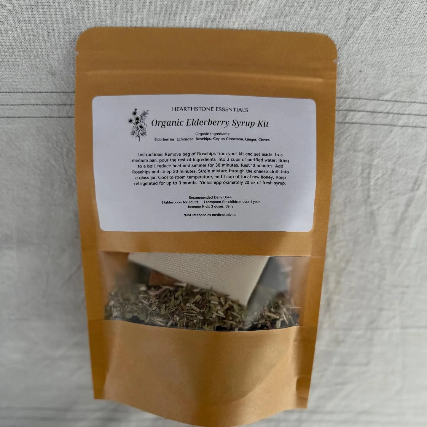 One of the most exciting projects of summer? Putting my special Elderberry recipe in a kit, complete with a brew bag so that you can make our yummy and immune boosting blend with honey local to your home 🏡 
.
It&rsquo;s literally dump and go. I did 