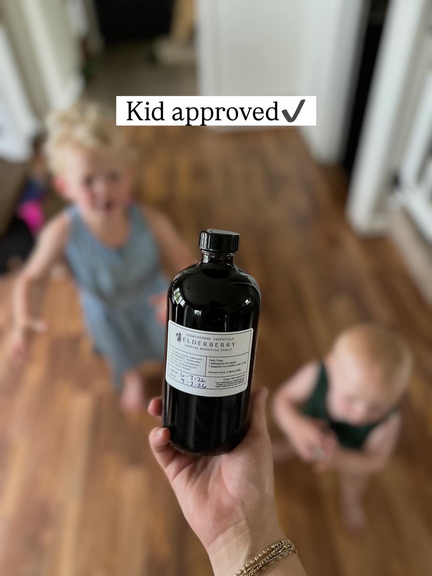 When your own kid hugs her bottle of Elderberry Syrup and you get texts from friends saying that their kiddo has been begging for his nightly dose, you know that this stuff is KID APPROVED!! 
.
#elderberrysyrup #localhoney #kidhealth #immunesupport #