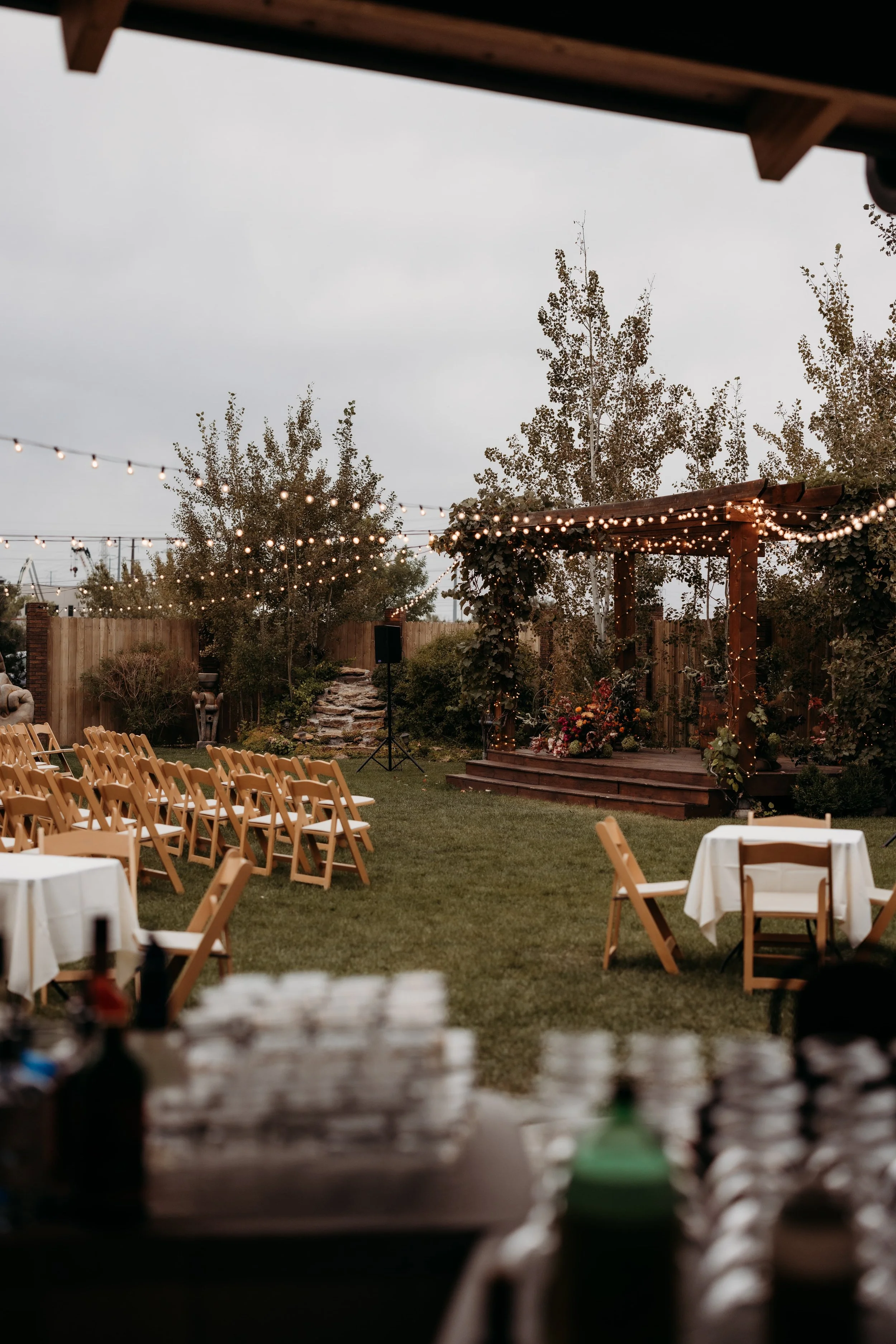 Wedding ceremony set up at Balisteri Vinyards.