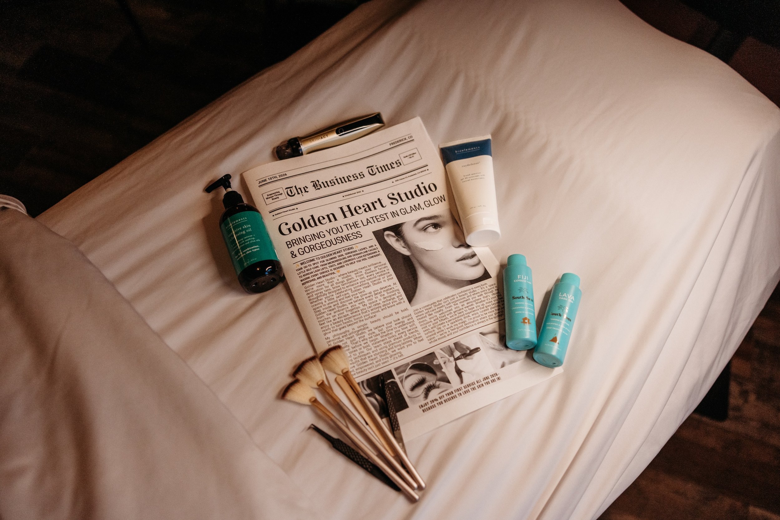Newspaper featuring an article about Golden Heart Studio.