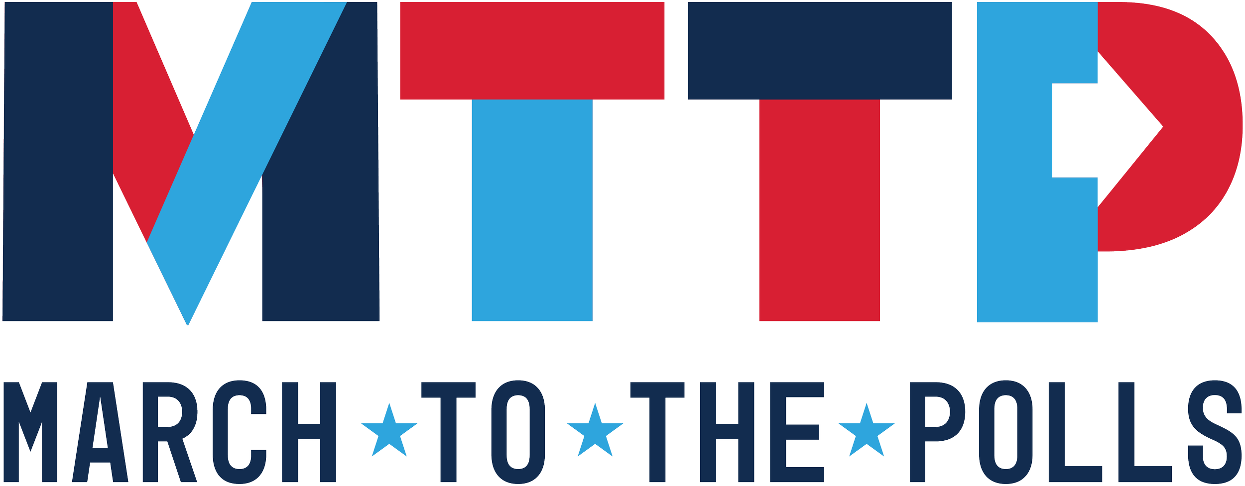 The Metro March to the Polls logo with the words 'Metro' in stylized blue and red block letters and 'March to the Polls' in dark blue with decorative stars separating the words.