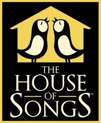 Logo for 'The House of Songs' featuring two stylized birds with a house outline in the background.