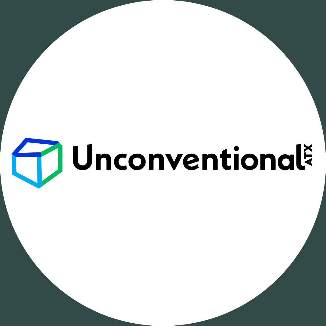 Logo for Unconventional ATX featuring a colorful 3D cube icon and black text on a white background.