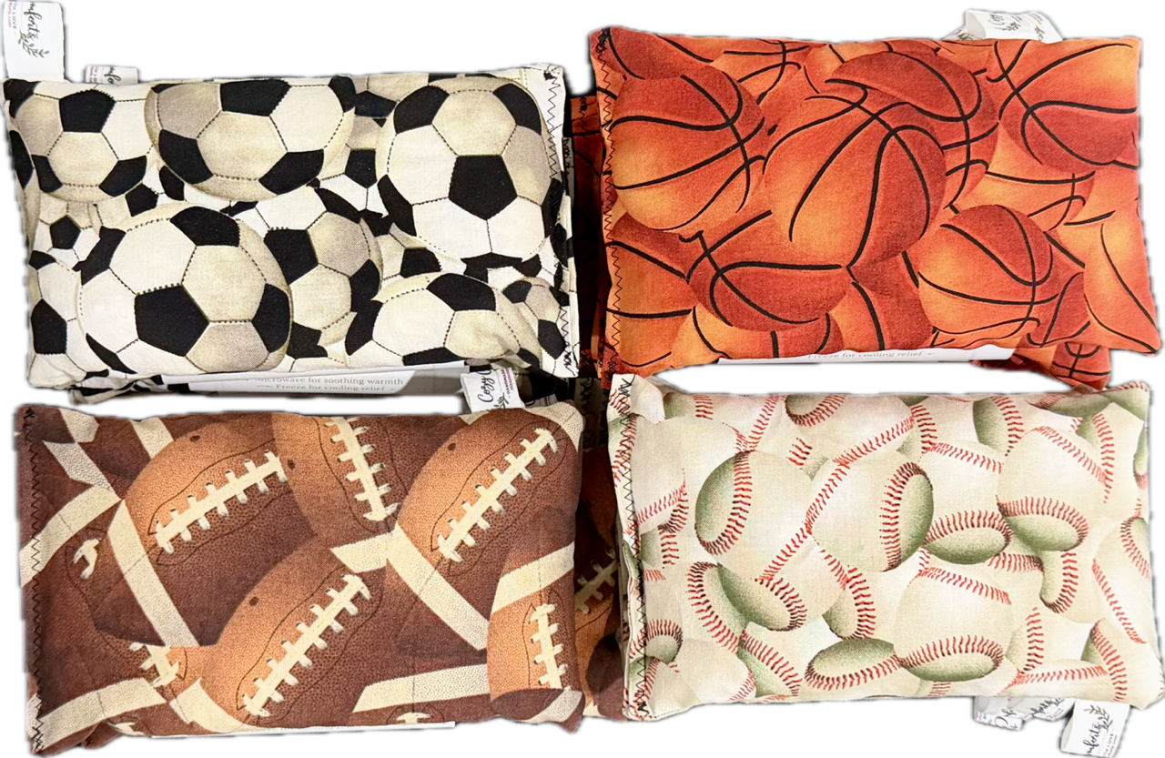Basketball, Football, Soccer or Baseball Single Section Corn Bags