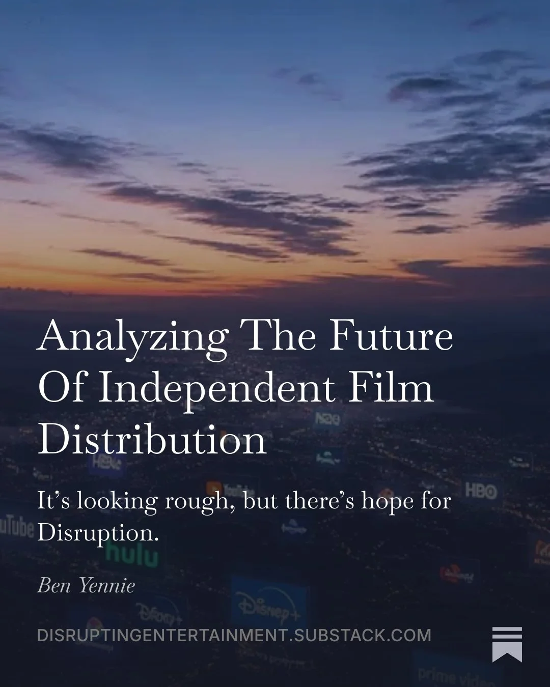Disrupting Entertainment Substack Launched