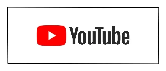 YouTube logo with red play button and black text