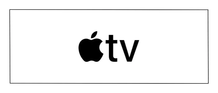 Apple TV logo on a white background.