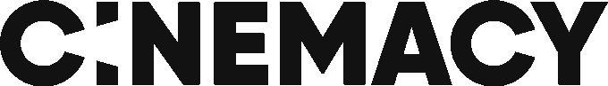 The word 'CINEMACY' in bold black letters on a white background.