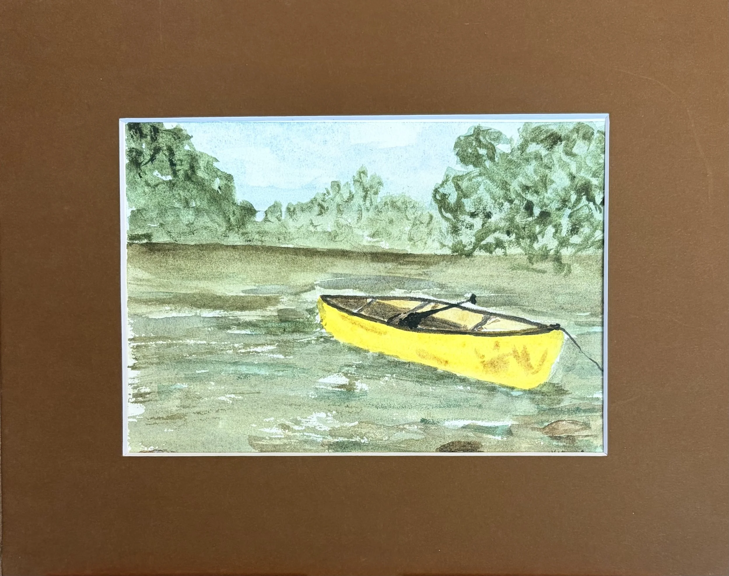 Yellow Canoe in Maine