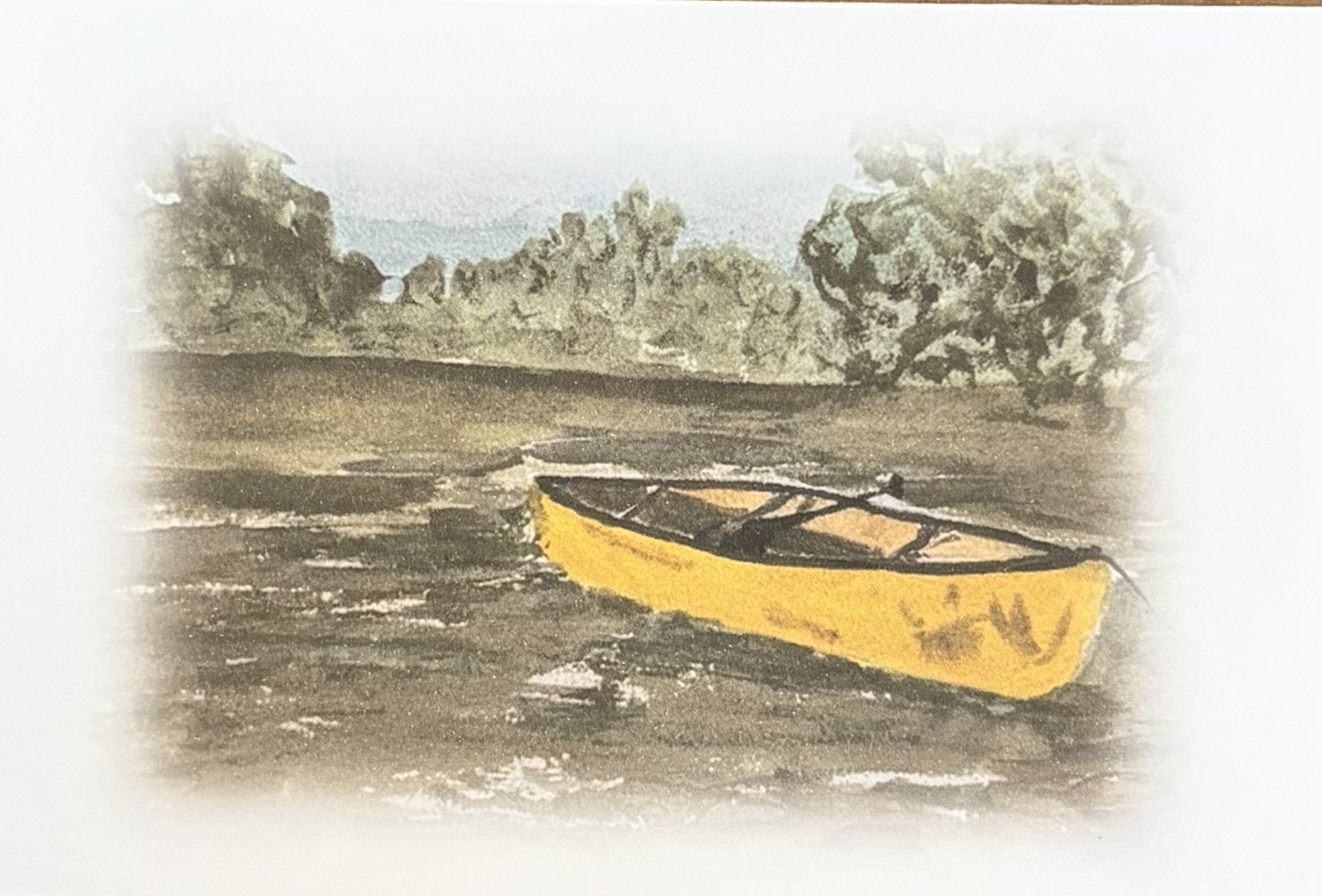 Yellow Canoe in Maine