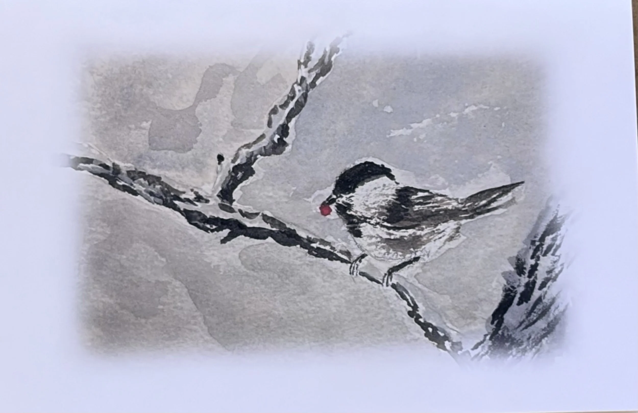 Goldfinch with Berry