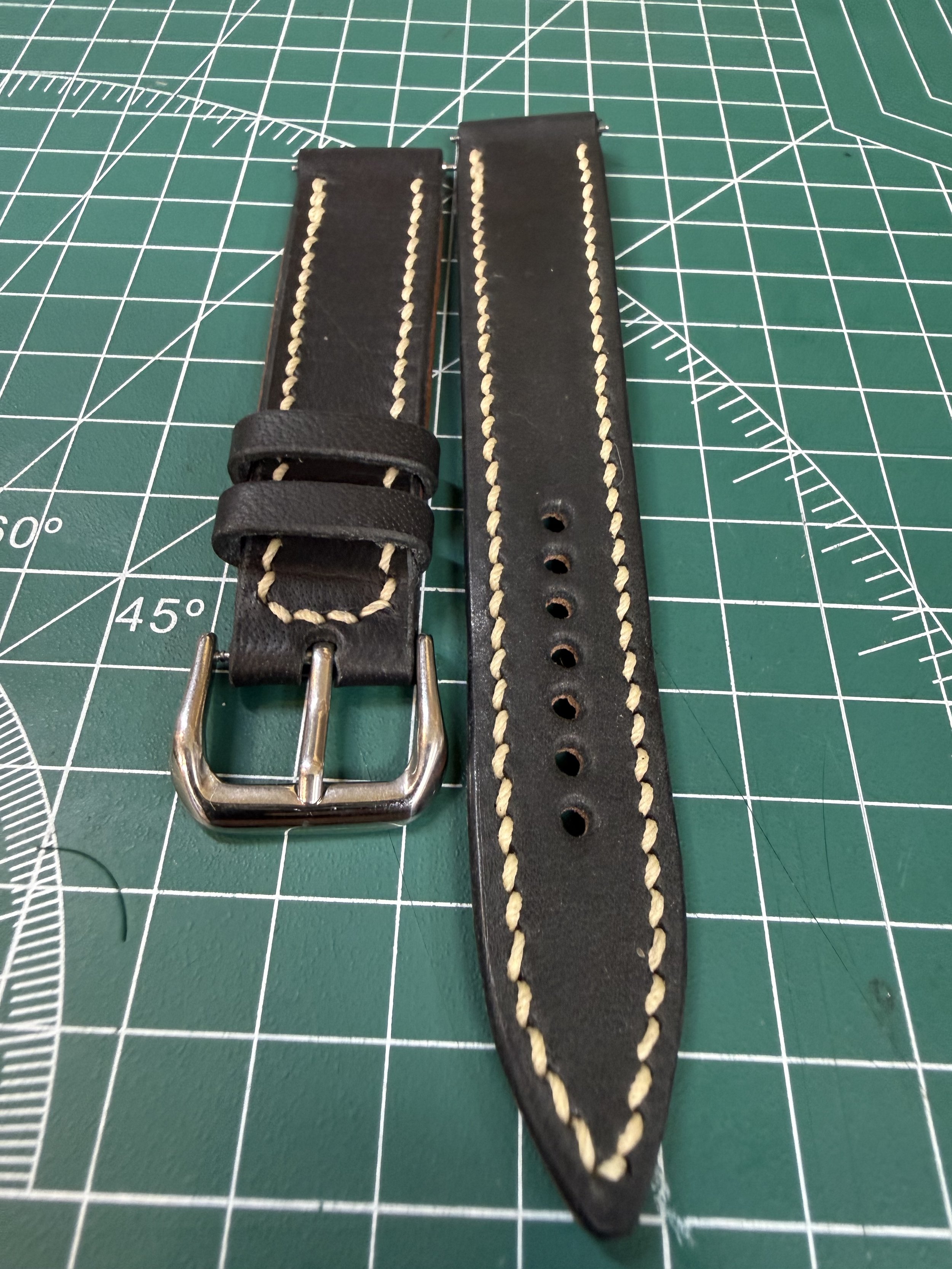 Handcrafted Leather Watch Strap - 20mm