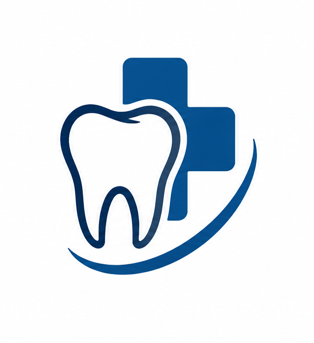 Tooth icon with a medical symbol to illustrate dental clinics and medical office commercial spaces.