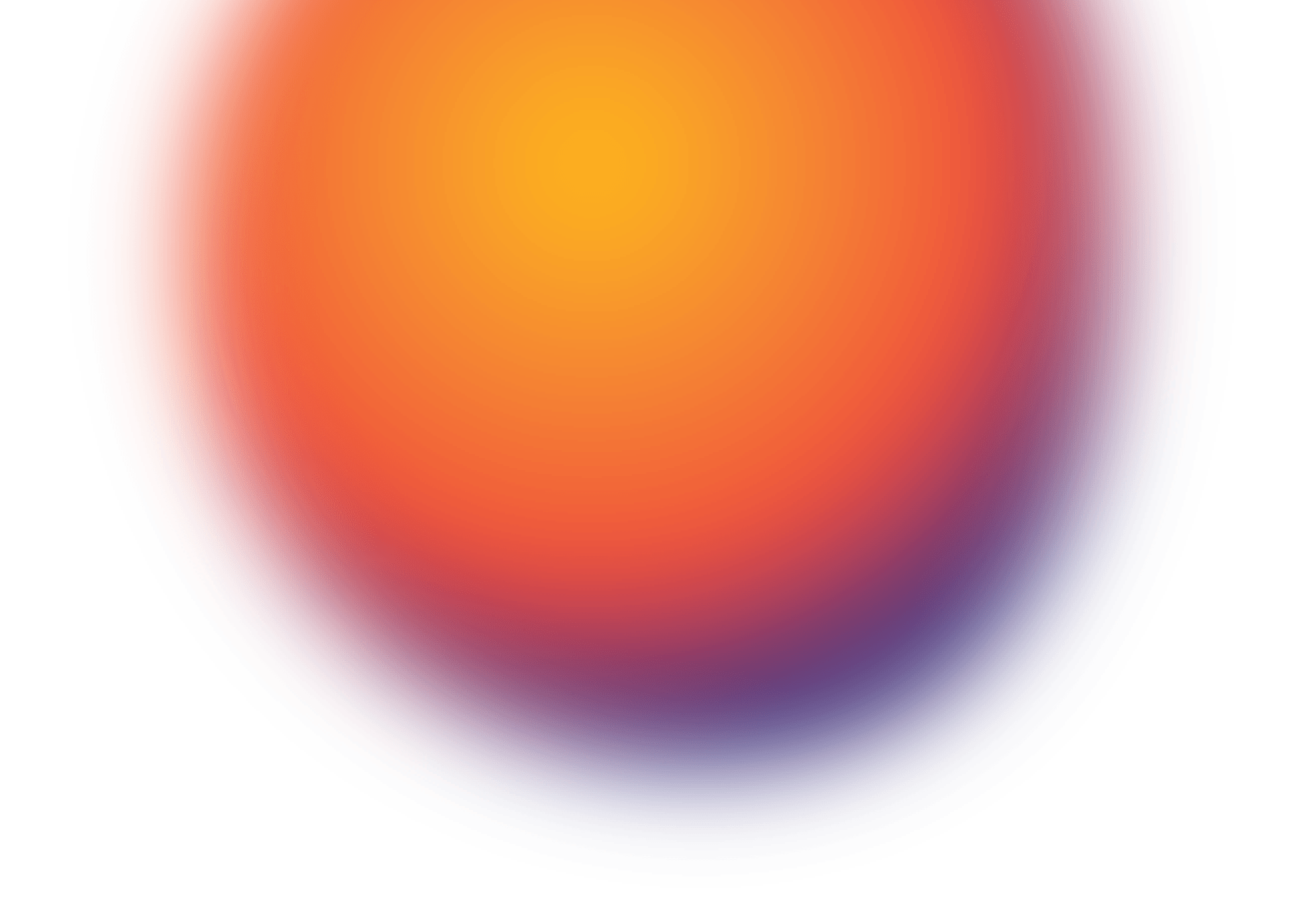 Abstract circular image with a gradient of warm orange, yellow, and purple hues.