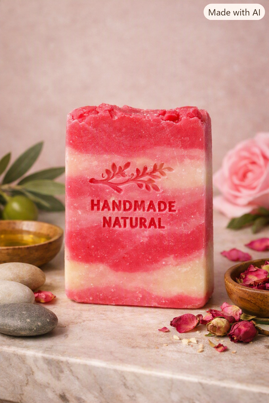 Savon Artisanal à l’Huile d’Olive & Rose Musquée