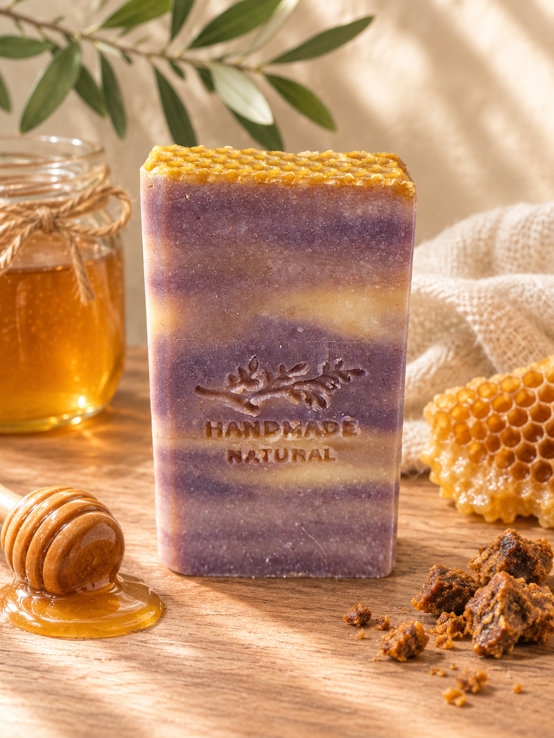 Savon Artisanal à l'Huile d'Olive & Propolis (Miel)