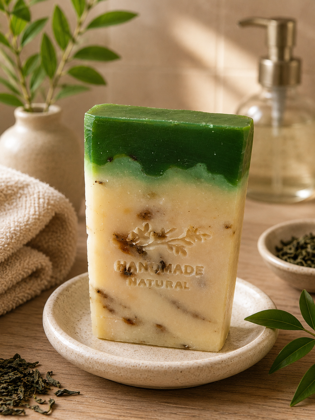 Savon Artisanal à l’Huile d’Olive & Thé Vert