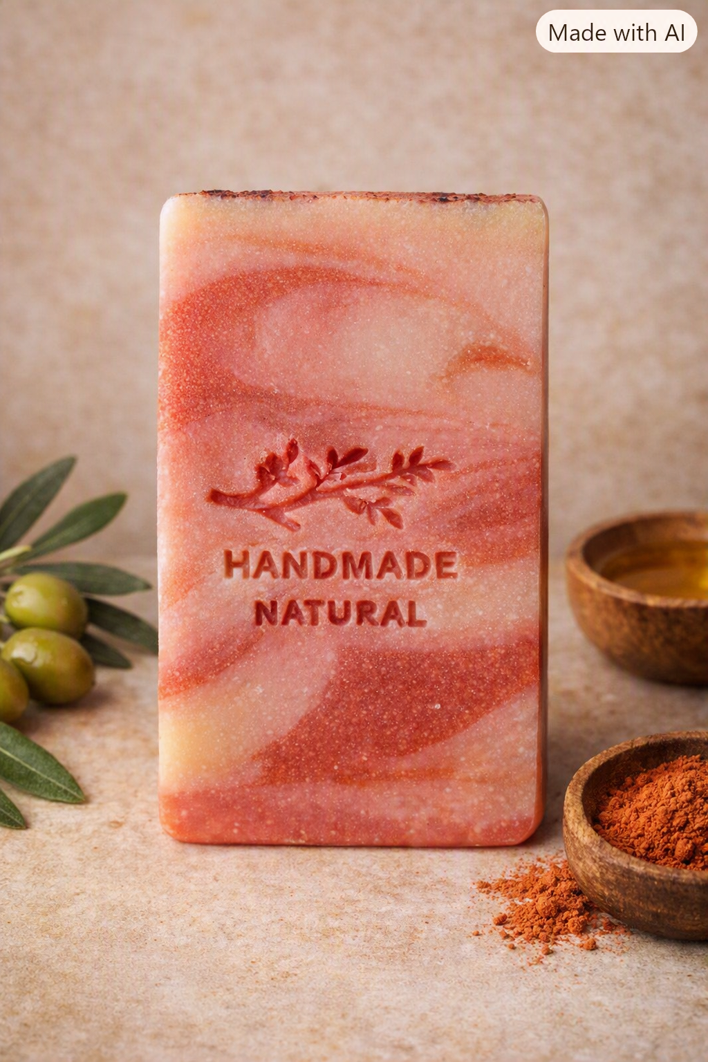 Savon Artisanal à l’Huile d’Olive & Argile Rouge
