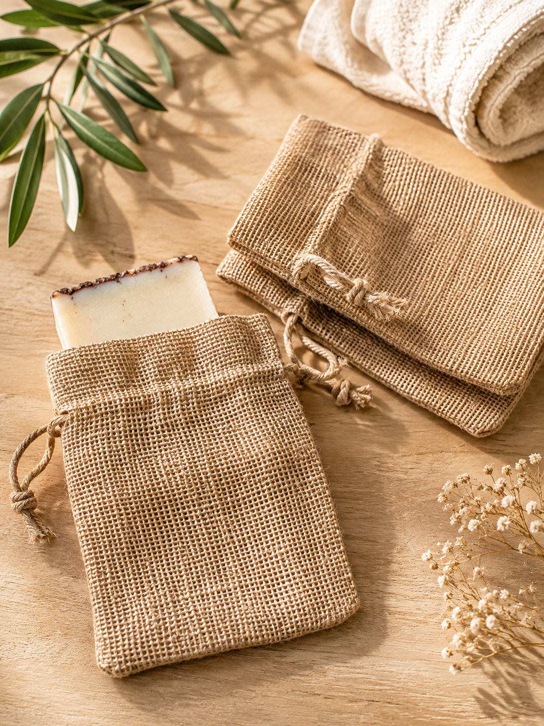 Sac de Transport en Toile de Jute – Pour Savons Solides