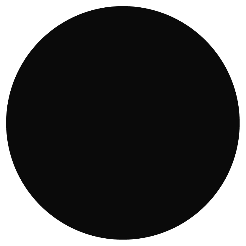 A plain black circle with no discernible objects or details.