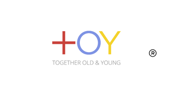 Logo with a red plus sign, blue letter O, and yellow Y, with the text 'Together Older & Young' underneath.