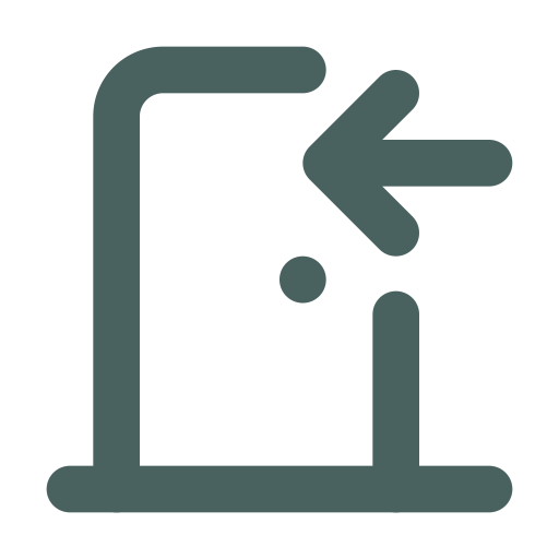 Floor cleaning robot icon with a left arrow