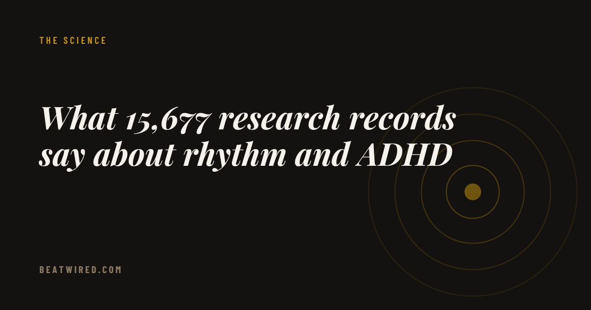 What 15,677 research records say about rhythm and ADHD