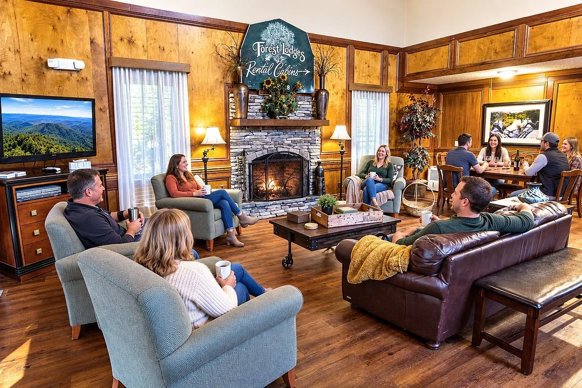 Hospitality Room with Fireplace