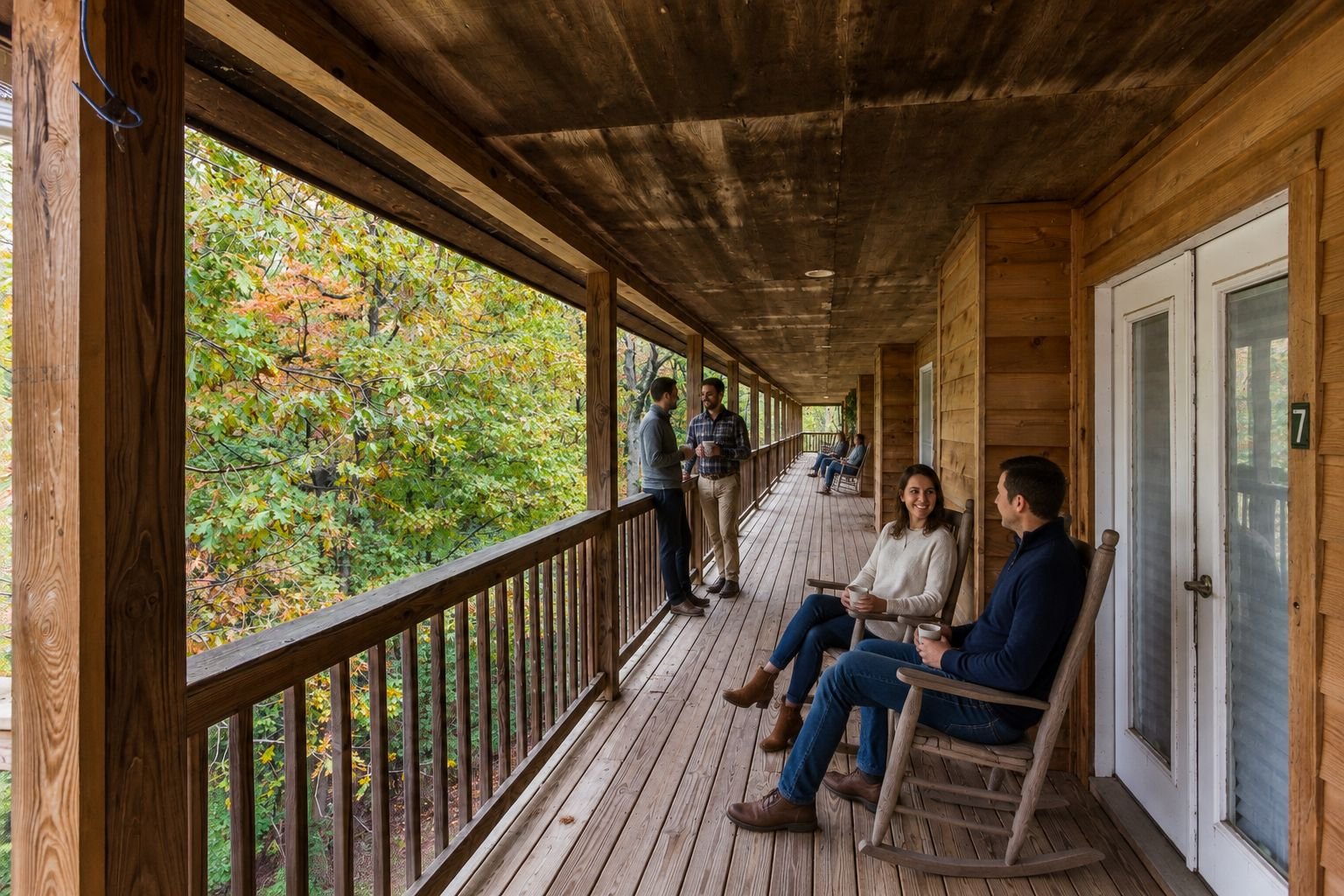 Mountain Laurel Inn 12 Two-Story Suites, Sleeps Up to 60 - Large suites with two king beds, sitting area, kitchenette and fireplace, plus a private meeting/banquet room, outdoor hot tub and fire pit.