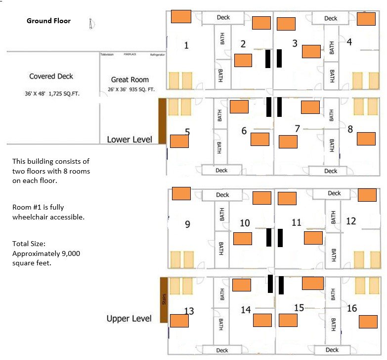 Two-Story Floor Plan - 8 Rooms Per Floor