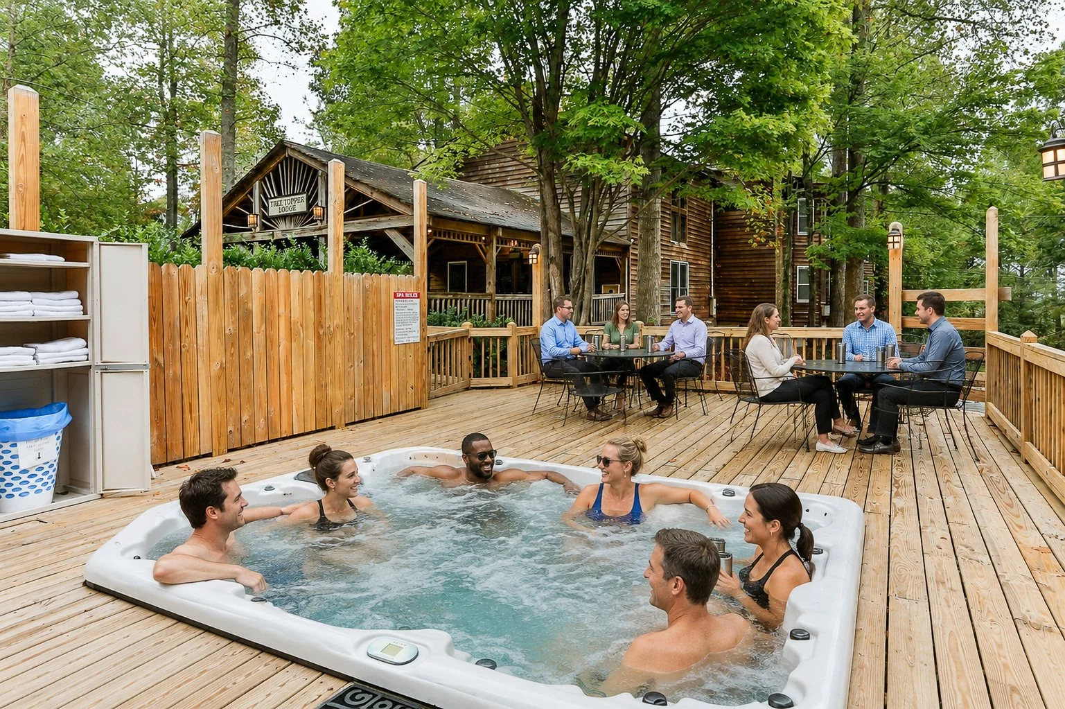 Unwind together after a productive day of meetings