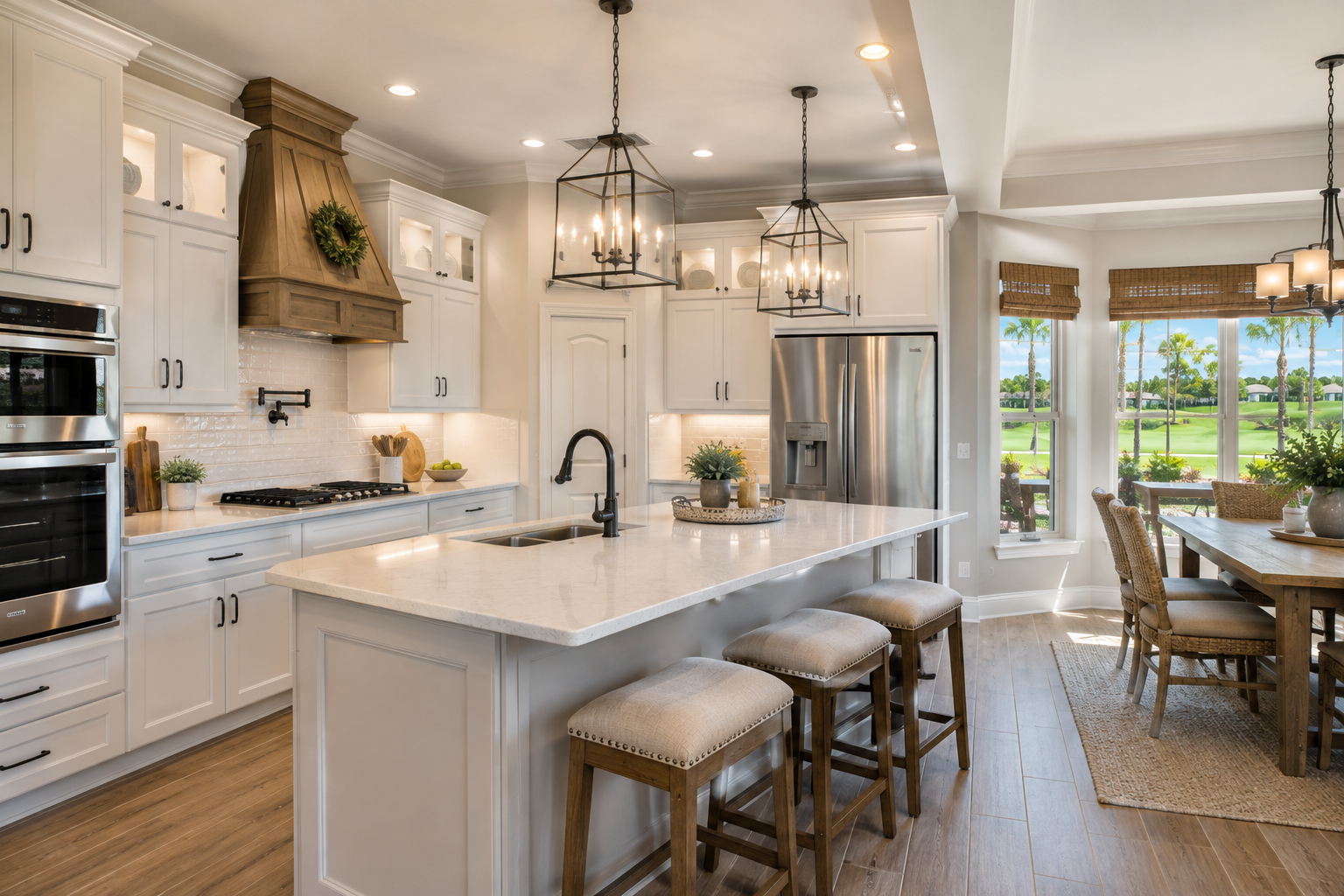 Professional HDR real estate photography of a bright Florida kitchen.